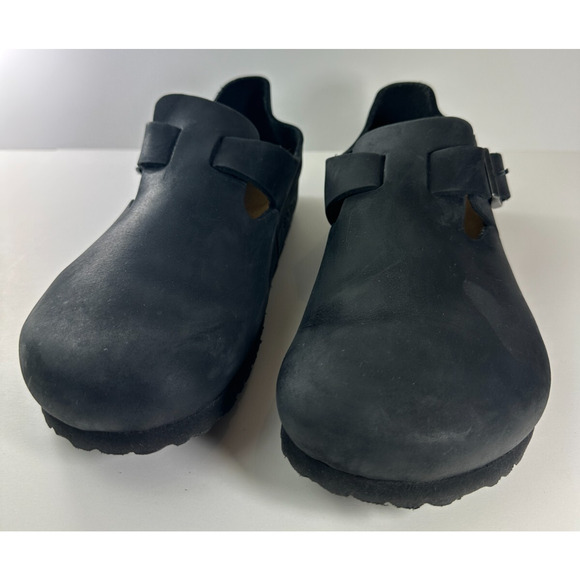 Birkenstock London Oiled Leather Nubuck Clog Sandal Black Women's Size 9 Men's 7 - Picture 12 of 16